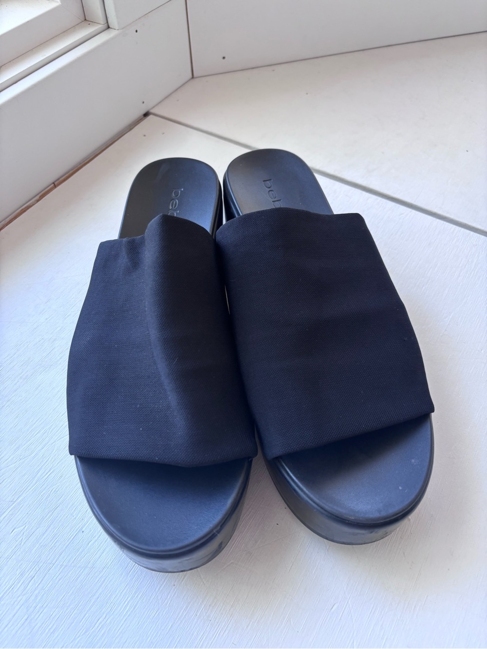 Bebe Y2K Chunky Platform Slide Sandals